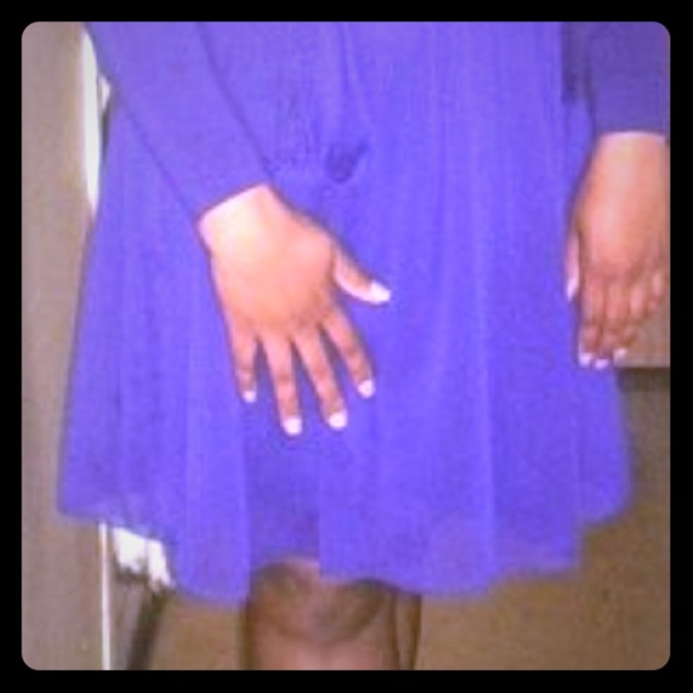 S.L. Fashion Purple one shoulder cocktail dress.